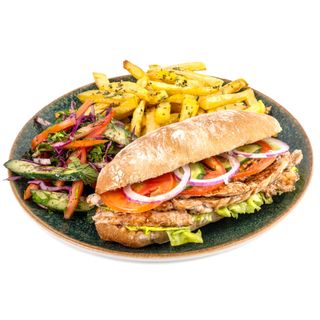BBQ Chicken in Rustic Ciabatta Sandwich