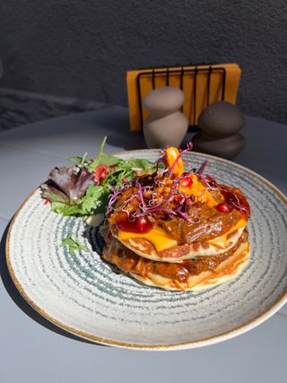 PHILLY CHEESE PANCAKES