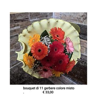 Bouquet 11 gerbere colori misti 