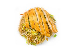 171.SPAGHETTI DI RISO CON POLLO FRITTO