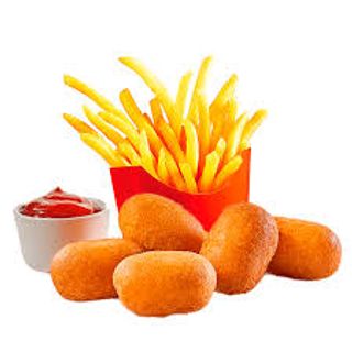 Menú Croquetas de Pollo Con Patatas Y Bebida