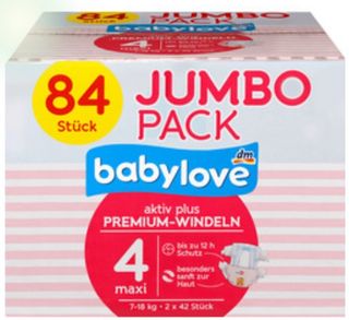 Babylove Premium Scutece Jumbo Nr.4 8-14Kg 84bucati (118510)