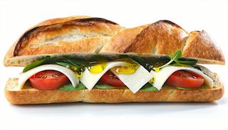 Panino Crudo, mozzarella, olio e pomodoro