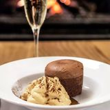 fondan de chocolate belga con helado