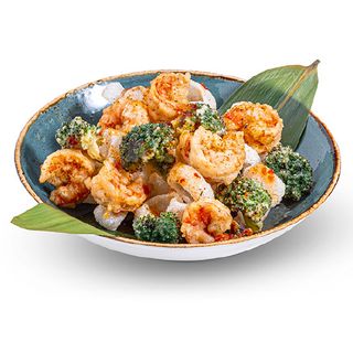 Tempura de Camarões com Bróculos