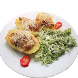 Cartofi burdușiți cu şuncă