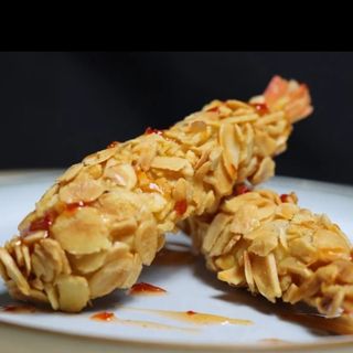 Tempura de camarão Amendoa 