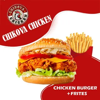 Chicken Burger Double Avec Frites