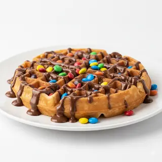 Gofre Con Chocolate Y M&M'S