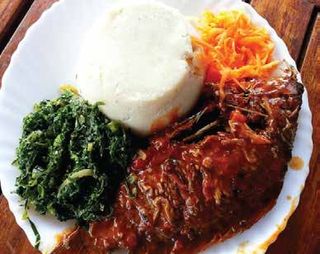 Whole Fish Curry + Ugali +Green