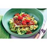 Fish plays with broccoli