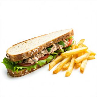 Bocadillo Atún con Ensalada y Patatas