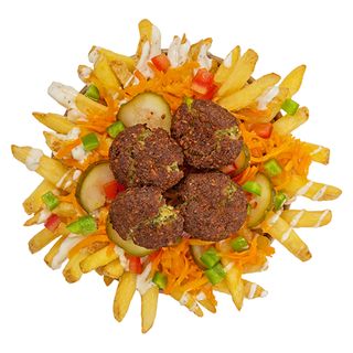 (Vegan) Tahini Falafel & Pickles Fries