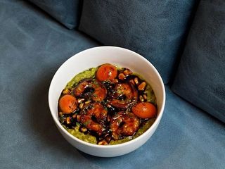 Owsianka z krewetkami