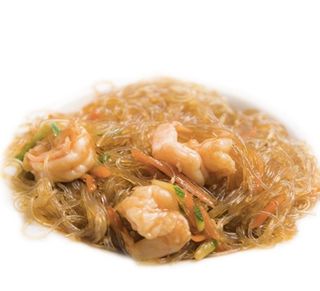 196. Spaghetti di soia con gamberi