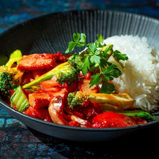 Char Siu Con Salsa De Miel Y Bok Choy