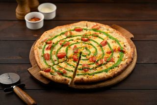 Sweet Corn and Pesto Pizza