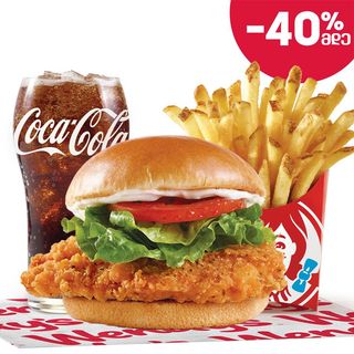 ცხარე ქათმის ბურგერის კომბო