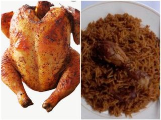 Whole spiced grilled chicken with pilau, salads and free delivery 