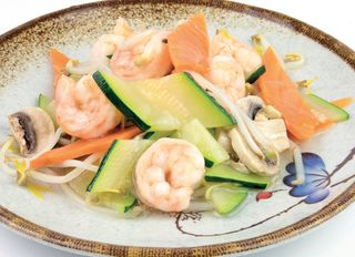 69. Gamberi con verdure