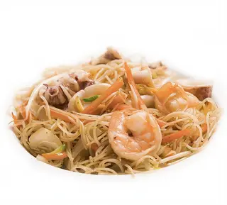 194. Spaghetti di riso con gamberi
