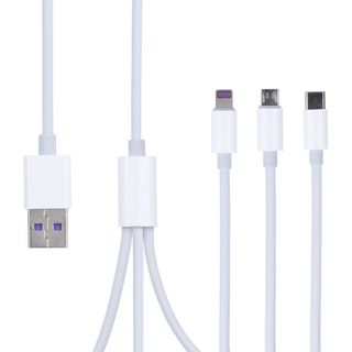 Cabo 3 em 1: USB com saída tripla A Tipo C, Lightning e V8