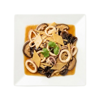 Calamares Con Bambú Y Setas Chinas