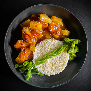 Курка з рисом у кисло-солодкому соусі