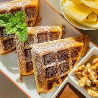 Banana Strawberry Waffle