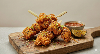 Spiedini di pollo fritto