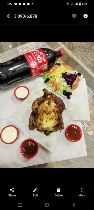 3 Pollo A L`Ast Entero Con Arroz Con (Ensaladas Verde) Con 2L Cocacola O Vino Mas Croquetas De Pollo