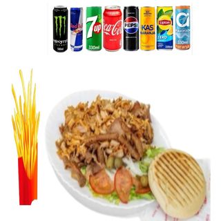 Menú Plato Super Doble Carne +Patatas +Bebidas +Pan