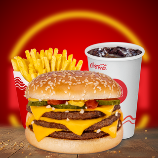 Triple cheeseburger veliki meni