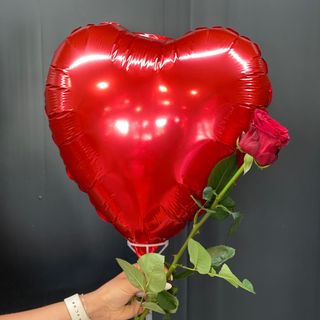 Սրտիկ красный с розами(010)