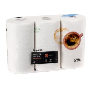 Papel De Cocina Absorbente 2 Capas Hogarel 3 Uds