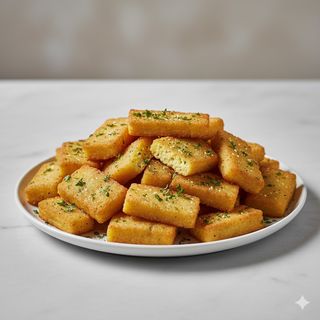 Piatto panelle a tavola