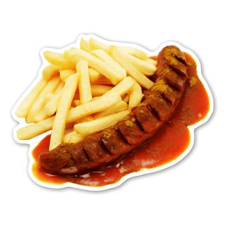 Currywurst z frytkami