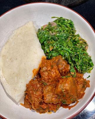 Beef Ugali with Managu