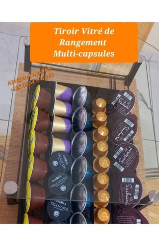 Tiroir Vitré de Rangement Multi-Capsules