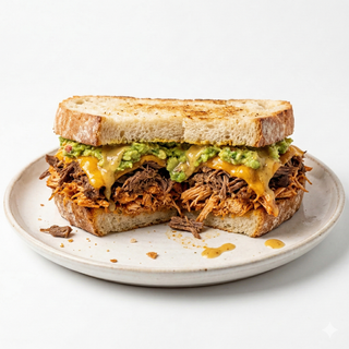 Sándwich Mixto De Ropa Vieja Y Pollo Enchilado