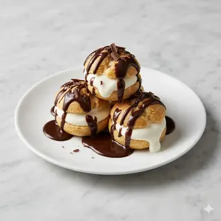 Profiteroles al cioccolato e panna 2 palline