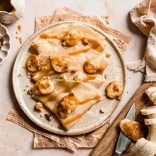 Crepe com manteiga de amendoim e banana