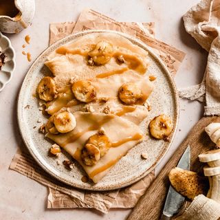 Crepe com manteiga de amendoim e banana