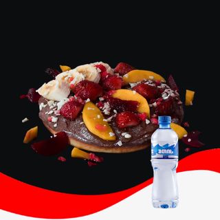 ამერიკული ბლინი სეზონური ხილითა და ნუტელათი + 1X წყალი მთის - 0,5ლ