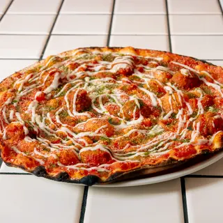 Pizza, sugo e polpette
