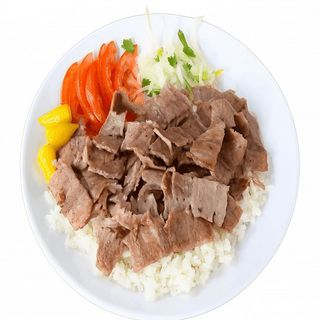 Menú plato kebab con arroz
