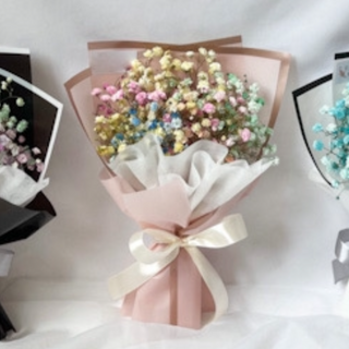 Bukiet kolorowej gipsówki mini 