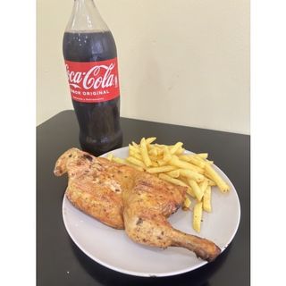 Oferta 2 !!! Medio pollo, patatas y bebida