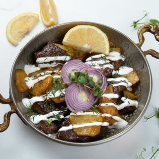 Печень с картофелем по-турецки