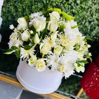 Box de fleurs blanc et vert